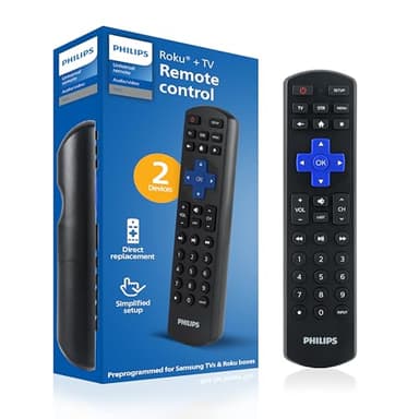 Philips Roku TV Remote Replacement, Compatible with Roku Philips TV, TCL/ONN/Hisense/Sharp/Element/Westinghouse, Roku Replacement Remote SRP6320R/27