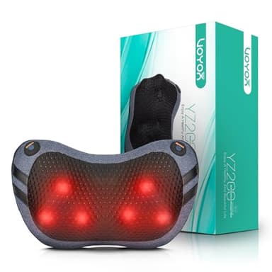 VOYOR-HEALTH Shiatsu Neck and Back Massager with Heat - 3D Kneading Deep Tissue Massage Pillow for Lower Back, Shoulder, Calf, Foot, Use at Home, Car, Office (Pale Blue)