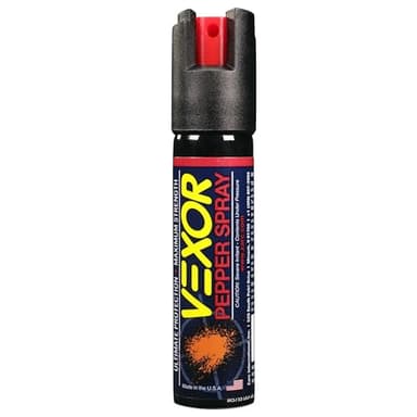 VEXOR Police Strength Self Defense Pepper Spray 1.45 Percent Capsaicin - Hotter Than Other Brands- Running Safety Spray - 18+ Shots, 12 Ft 75 Oz 21 Grams