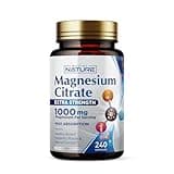 Magnesium Citrate 1000mg - Max Absorption & High Potency Magnesium Complex Supplement for Heart, Muscle, Nerve, Bone Health & Stress Relief - Non-GMO, Gluten-Free - 240 Vegan Capsules
