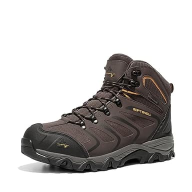 NORTIV 8 Men's Ankle High Waterproof Hiking Boots Outdoor Lightweight Shoes Trekking Trails Armadillo,Size 12W,Brown/Black/Tan,160448_M