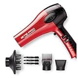 KISS 1875 Watt Pro Tourmaline Ceramic Hair Dryer, 3 Heat Settings, 2 Speed Slide Switch, Cool Shot Button, 2 Detangler Combs, 1 Concentrator, 1 Diffuser, Removable Filter Cap & 4 Sectioning Clips