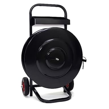 Heavy Duty Strapping Dispenser for Poly and Steel Strapping - Durable Tubular Frame Deluxe Strapping Cart