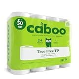 Caboo Tree Free Toilet Paper, Septic Safe Toilet Tissue, Non Toxic, Chemical Free, Non Toxic, 2 Ply Bathroom Toilet Paper | Pack of 24 Double Rolls, 300 Sheets Per Roll