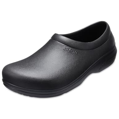 Crocs Unisex-Adult On The Clock Work Clogs | Enclosed Toe | Slip Resistant | All Day Comfort, Black, 10 Women/8 Men