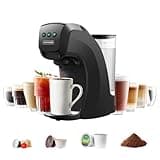 WARRIORS1 Single Serve Coffee Maker for Keurig K Cup Pod, Espresso Machine for Nespresso, Dolce Gusto, Coffee Machine for Ground Coffee, 3 Brew Sizes Esprsso Maker, Programmable, 28 oz Reservoir