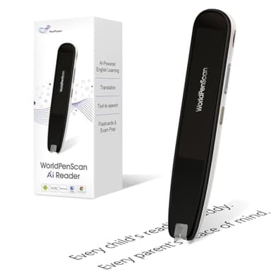 WorldPenScan AI Reader – Reading Pen with Built-in Dictionary & AI Reading Buddy for Kids | Grade-Level Reading Support | English, Spanish, Chinese | Text-to-Speech, Transcribe, Translation