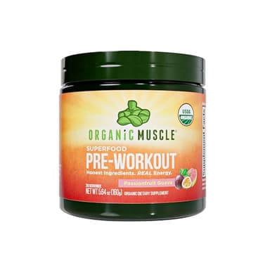 USDA Organic Pre-Workout Powder, Passionfruit Guava | Clean Energy Without Jitters | Natural Performance Boost | No Artificial Sweeteners | 20 Superfoods | Low Caffeine, 20 Servings