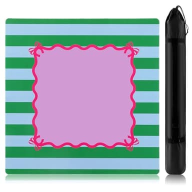 Dunzy 33'' x 33'' Mahjong Mat with Carrying Bag Non Slip Noise Reduction Gaming Mat Rubber Mahjong Table Cover Accessories Gifts for Poker Board Games Dominoes (Purple)