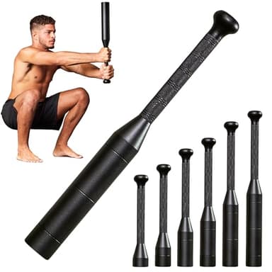Steel Mace Bell for Training – 17 LB Total 6-Piece Steel Clubs Set – Mild Steel Construction with Black Powder Coating – Full Body Workout, Grip & Forearm Strength, Shoulder Mobility – Home Gym Fitness Tool