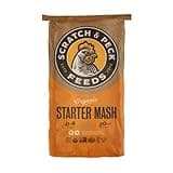 Scratch and Peck Feeds Whole Grain Starter Mash Chicken and Duck Feed - 25 lbs Bag - Corn-Free and Soy-Free - 20.5% Protein, Certified Organic and Non-GMO Project Verified Chicken Food