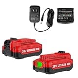 AYTXTG 2Pack 20V 3.5Ah Replacement V20 Craftsman 20V Battery and Charger Kit for CMCB202 CMCB204 CMCB206 CMCB201 CMCB100 CMCB124 with CMCB104 Craftsman 20Volt Battery Charger