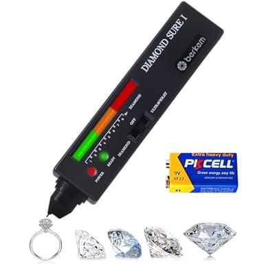 Valkynos Professional Diamond Tester Pen with 365nm UV Light & Thermal Sensor – Fast 0.5s Detection, Portable Gem Checker for Novice & Experts – Battery Included