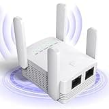 Generic The Fastest WiFi Extender Signal Booster for The Home. Covers up to 1500 sq. ft. and 30 Devices with Advanced 2.4G and 5G Dual-Band Technology for 360° Coverage and Ethernet Port., white