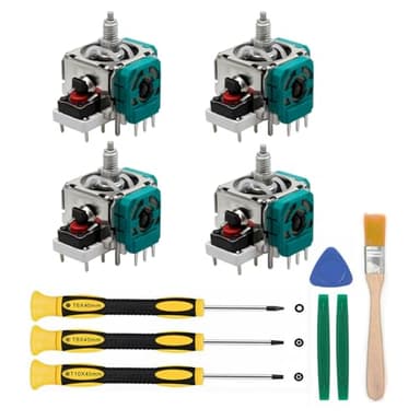 4-Pack Analog Joystick Replacement for Xbox Elite Wireless Controller Series 2, Thumb Sticks Drift Fixing Parts with Repair Tools Kit, T6 T8 T10 Screwdriver