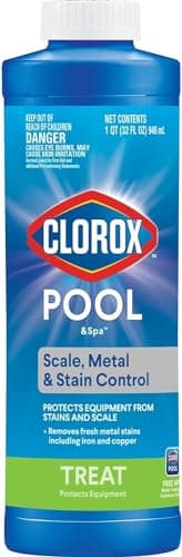 Clorox® Pool&Spa™ Swimming Pool Scale, Metal & Stain Control, Prevents Metal Stains and Scale Formation, Removes Metal Stains, 1 Quart (Pack of 1)