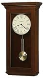 Howard Miller Continental Wall Clock, Brass Pendulum Bob with Single-Chime Movement, Volume Control Wooden Finish Roman Numerals Analog Dial Perfect for Home Decor, Office & Living Room
