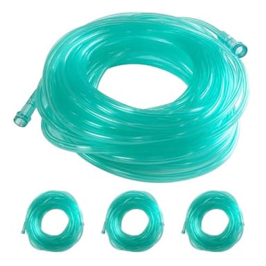 DWCHECK 3 Pack Oxygen Tubing,50Ft Green Crush Resistant Oxygen Supply Tubing,Non Kinking Durable Oxygen Tubes,Universal Interface,Individually Packaged