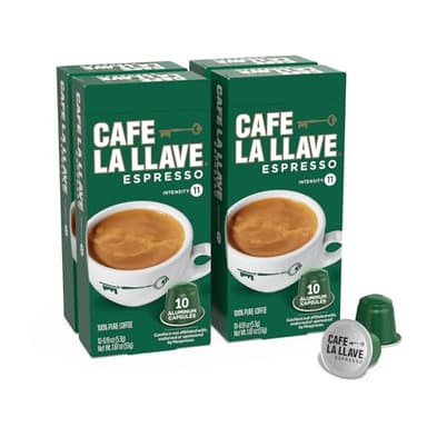 Cafe La Llave Latin Style Espresso Pods, Dark Roast, Compatible with Nespresso Original Line, 40 Count Aluminum Capsules
