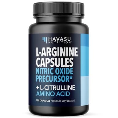 L-Arginine Capsules with L-Citrulline - Nitric Oxide Supplement - L Arginine and L Citrulline Blend - 120 Count - Vegan, Non-GMO Capsules for Performance, Endurance and Muscle Support - 2 Month Supply