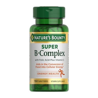 Nature's Bounty Super B Complex Vitamins with Vitamin C & Folic Acid, Vitamins for Immune & Cellular Energy Support, 150 Tablets
