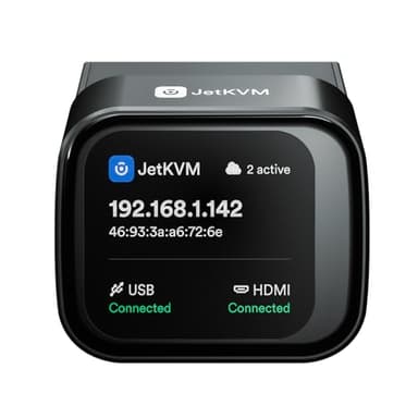 JetKVM Open-Source IP KVM Remote Control Jet KVM Over IP, Ultra-Low Latency Touchscreen Compatible with Mac/Windows/Linux, for Home Offices Data Centers Server Management (JetKVM)