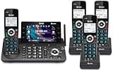 AT&T 4-Handset DECT 6.0 Cordless Home and Business Phone with Answering Machine, 5" Color Display, One-Touch Shortcut, Conference, Intercom, Smart Call Blocker, Bluetooth Connect to Cell: DLP73490