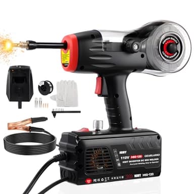 GEARLASSO Handheld MIG Welder Machine 110V, 20-120A Flux Core Portable Welding Machine Portable Flux MIG Welding Machine Gasless MIG Welding Equipment