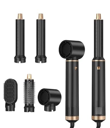 Dryhsip 5 in 1 Hair Styler & Wrap Air Curler, Low-Speed Negative Ionic Hair Tools Drying, Multi Hair Styler, Professional Blow Dryer Brush for Curling Volumizing Straightening Styling (Black)