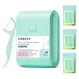 Mint Double Line Dental Floss Picks,352 Count Travel Flossers Sticks No Shred or Break,No Stretch Toothpicks Super Clean Tight Teeth,Prevent Tooth Decay,Healthy Gums,with Portable Floss Case(Green)