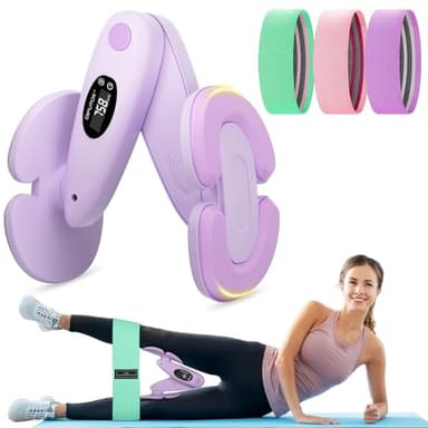 Thigh Master Pelvic Floor Exercise Devices, Kegel Exerciser Pelvic Floor Muscle Trainer, Inner Thigh Trainer for Women with 3 Resistance Bands for Home Gym
