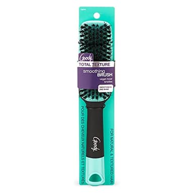 Goody x Total Texture Smoothing Brush - Vegan Boar Bristles Help Condition and Smooths Hair Cuticles for Enhanced Shine Shine - For Natural and Textured Hair - Non-Slip Grip