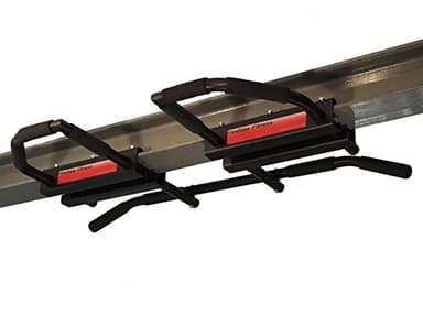 Firstlaw Fitness - 600 LBS Weight Limit - Extreme I-Beam Pull Up Bar - Long Bar with Bent Ends - Durable Rubber Grips - Red Label - Made in the USA!