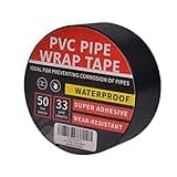 TAPEBEAR Corrosion Protection Pipe Tape, Wrap Pipe Tape for Drain Pipe, Metal Electrical Outdoor Underground Pipe, Waterproof PVC Black Tape, Duct Anti-Corrosion and Protection, 2Inch X 33Yard