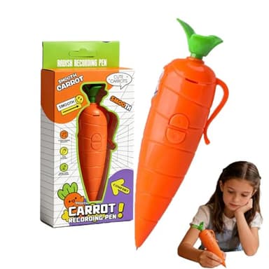 WENET Carrot Recorder Pen, 2026 New Multi-Function Voice Recording Pen with Ballpoint Writing Tool, Carro𝐭 Pe𝐧 with 20s Playback Feature, Role-Play Props, School Supplies (1PC)
