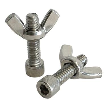 Chester’s Clay - Bat Pins - Set of 2 Bolts and 2 Wing Nuts - Fits Any Standard Pottery Wheel Head and Bat - 100% Stainless Steel (1 Inch - 2 Pack)