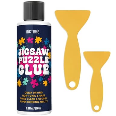 Jigsaw Puzzle Glue Clear, 200ML Puzzle Frame Kit for Adults with Applicators, Easily Preserves Finished Puzzles, Non-Toxic, Quick-Dry & Water-Based Anime Puzzle Saver for 3000/4500/5000 Pieces