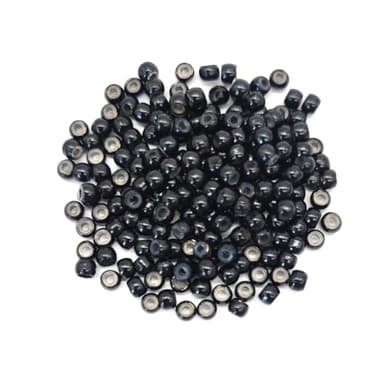 Medsuo 200pcs Silicone Lined Nano Rings Beads Links for Nano Tip Hair Extensions Nano Beads 3.0mm(OD) 1.0mm(ID) 2.0mm(L) 5 Color Optional - Black