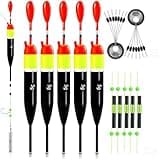 YOTO Fishing Slip Bobber Float Kit,Balsa Slip Corks and 60pcs Bobber Stops for Crappie Panfish Trout Bass Fishing