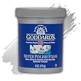 Goddard’s Silver Polish Foam, Silver Jewelry Cleaner for Antiques, Accessories, Ornaments, Silver Cleaner, Silverware Protection, Tarnish Remover for Sterling Silver Jewelry, Sponge Applicator, 6 oz