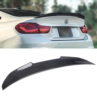 WheelX Real Carbon Fiber Rear Spoiler Compatible with 2013-2020 BMW 4-Series F32 Coupe, PSM Style High Kick Duckbill Fits for 420i 428i 430i 435i 440i, Trunk Tail Deck Lid Wing Lip Man Gift