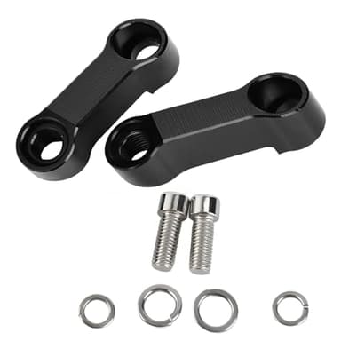 Qiilu 10mm 8mm Motorcycle Rearview Mirror Mount Riser Extender Adapter Extension Kit Black Aluminum Alloy Mirror Extender Mirror Adapter Kit