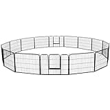 Yaheetech Decorative Garden Fence - 24in x 43ft Rustproof Folding Fencing Landscape Patio Flower Bed Animal Barrier Border for Dog Outdoor Fences Black