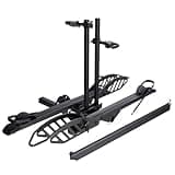 CRAVOT CyberRack E2 Hitch 2 EBike Rack with Ramp, 200 lbs Capacity Electric Bike Carrier Foldable Platform Mount, Up to 5-inch Fat Tire Bicycle for 2'' Receiver Cars Trucks SUVs Minivans RV, Trailer