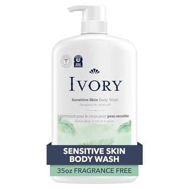 Ivory Body Wash, Designed for the Whole Family, Gentle Formula, Free of Dyes Heavy Perfumes Parabens Phthalates & Silicones, Fragnance-Free, 35 oz