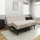 FLEXISPOT Adjustable Bed Frame Base Split King,Segmented Design,Easy Assemble,Oxford Fabric Bedspread,Wired Remote,Whisper Quiet Durable Motor,Mattress Holder.