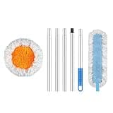 DZGKGM RV Awning Cleaning Mop, Extendable Pole Awning Mop Tool for Camper, Awning Cleaner for RV Canopy with Bendable and Cleaning Brush Head