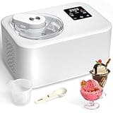 Ice Cream Maker with Compressor 1.28 Quart Automatic Ice Cream Maker Machine with Compressor 3 Modes Electric Ice Cream Maker No Pre Freezing Touch Control Display Timer Sorbet Maker