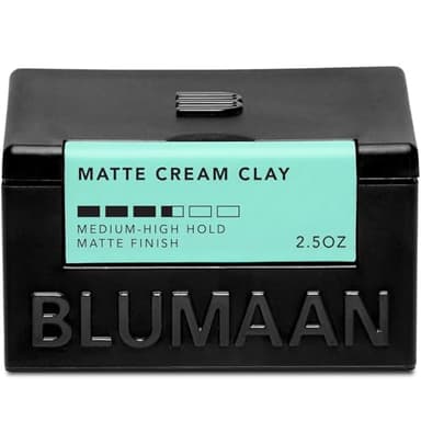 BLUMAAN Matte Cream Clay - High Hold Matte Finish - Versatile, Easy To Apply, Weightless Control, Nourishing and Cleansing Hair Care Essential with Natural Ingredients - 71 ml/2.5 oz