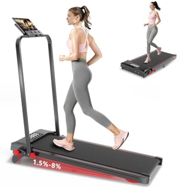 Ecogou Walking Pad with Handle Bar and Incline, 3 in 1 Under Desk Treadmill with Hiking Mode, 2.5HP Low Noise Walking Treadmill Pad with Remote Control,Portable Treadmills for Home Office, Led Display